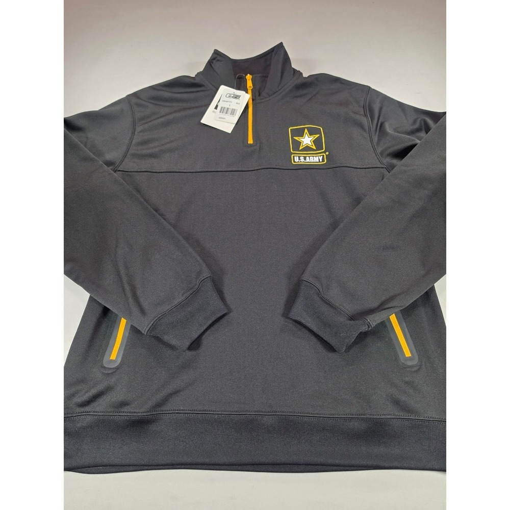 Armed Forces Gear US Army Mens Large Black Quarter Zip Pullover USA9P777